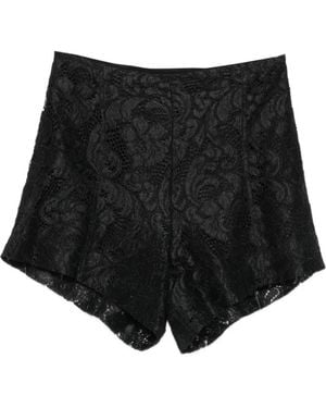 ACTUALEE Floral-Lace Shorts - Black