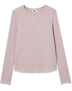B+ AB Langarmshirt Mit Ungesäumten Kanten - Pink