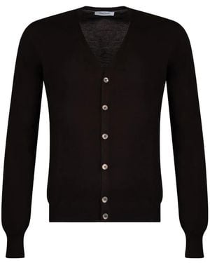 Gran Sasso V-Neck Button-Up Cardigan - Black