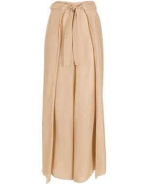 Amir Slama Box-Pleat Palazzo Trousers - Natural