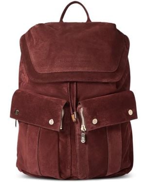 Brunello Cucinelli Suede Leisure Backpack - Red