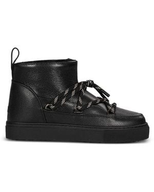 Inuikii Grainy-Leather Lace-Up Boots - Black