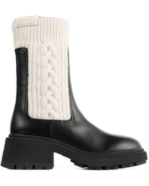 Jimmy Choo Bottines Tamia En Maille Torsadée - Blanc