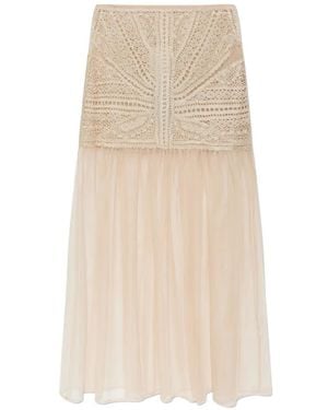 Ulla Johnson Crochet-Knit Tulle Maxi Skirt - Natural