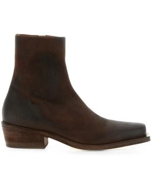 Marsèll Tex Tex Burnished-Effect Ankle Boots - Brown