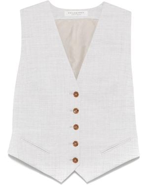 Philosophy Di Lorenzo Serafini Gilet En Vlinderdas - Wit