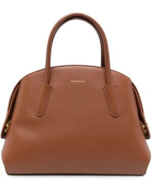 Coccinelle Tylde Grained Leather Tote Bag - Brown