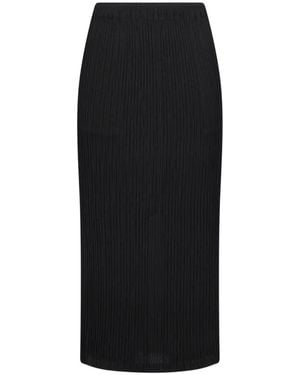 Issey Miyake Jupe Mi-Longue À Design Plissé - Black
