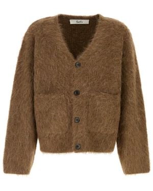 Séfr Lee Brushed-Knit Cardigan - Brown