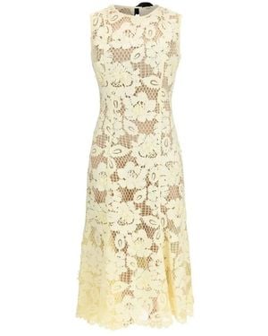 Self-Portrait Crochet-Lace Midi Dress - Metallic
