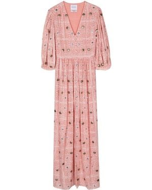 Hayley Menzies Stud-Embellished Printed Midi Dress - Pink