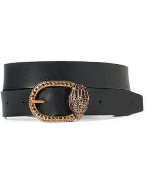 Kurt Geiger Crystal-Embellished Eagle Head Belt - Black