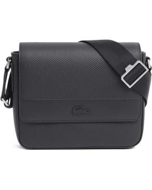 Lacoste Chantaco Logo-Embossed Messenger Bag - Black