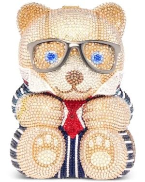 Judith Leiber Teddy Bear Mr. Smith Clutch Bag - White