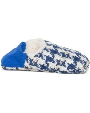 Merippa Tweed Houndstooth Slippers - Blue