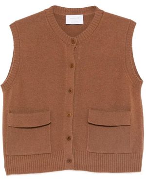 Daniele Fiesoli Button-Front Cashmere Vest - Brown