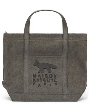 Maison Kitsuné Profile Fox Tote Bag - Grau