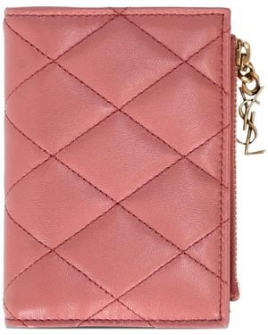 Saint Laurent Bijou Leather Wallet - Pink