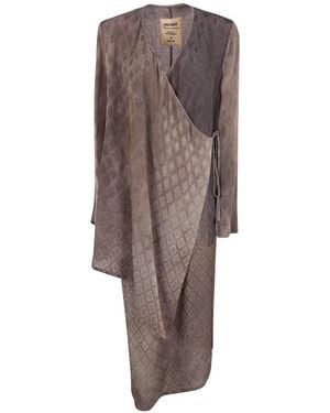 Uma Wang Geomtetric-Pattern Coat - Brown