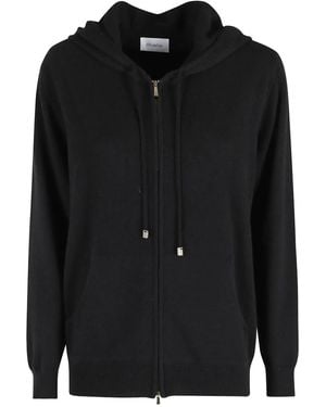 Malo Cardigan Zippé À Capuche - Noir