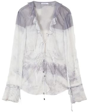 Patrizia Pepe Blusa Con Ondas Estampadas - Blanco