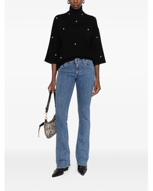 Dondup Faded Flared-Hem Jeans - Black