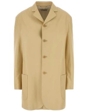 Jil Sander Leather Single-Breasted Blazer - Natural