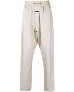 Fear Of God Logo-Waist Slip-On Dropped-Crotch Trousers - Natural