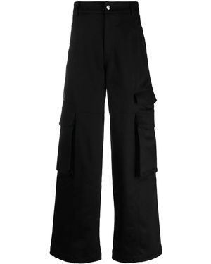 Gcds Logo-Patch Cargo Trousers - Black