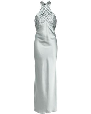 Amsale Ruched Halter Gown - White