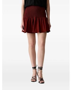 Morgan Ruffled Mini Skirt - Red