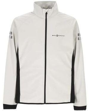 Sail Racing Spray Softshell Logo-Print Paneled Jacket - White