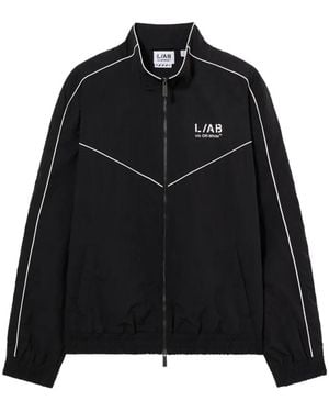 LAB C.O. OFF WHITE Diagonal Bomber Jacket - Black