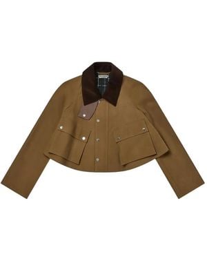 JW Anderson Corduroy Collar Cropped Jacket - Brown