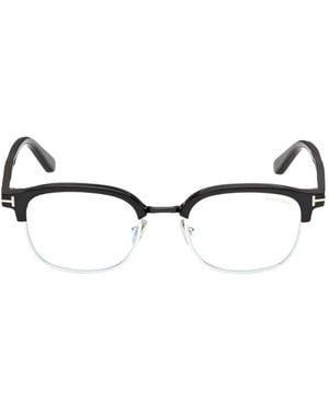 Tom Ford Gafas Con Montura Geométrica Y Logo T - Blanco