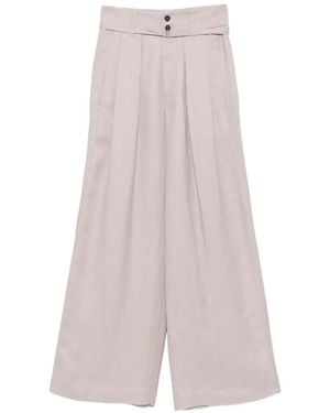 Tela Pantalones Con Cinturón - Rosa