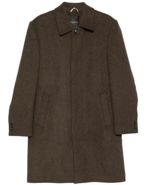 SERGIO MORETTI FIRENZE Single-Breasted Spread-Collar Coat - Brown