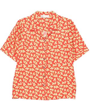 Tory Burch Floral-Print Silk Shirt - Orange