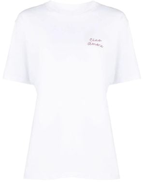 Giada Benincasa Embroidered Cotton T-Shirt - White