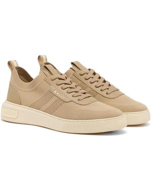 Bally Panelled Knit Trainers - Natural