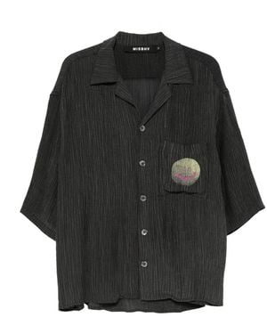 MISBHV Smile-Print Crinkled Shirt - Black