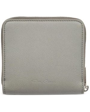Rick Owens Zip-Around Leather Wallet - Grey
