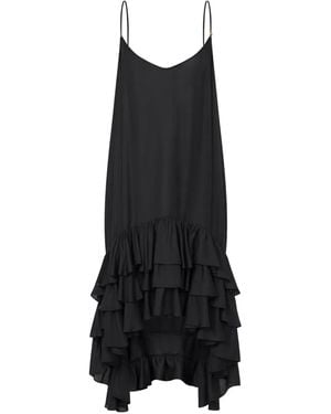 Moschino Ruffled Slip Dress - Black