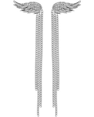 Zadig & Voltaire Wing Chain Earrings - White