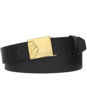 Philipp Plein Iconic Plein Leather Belt - Black