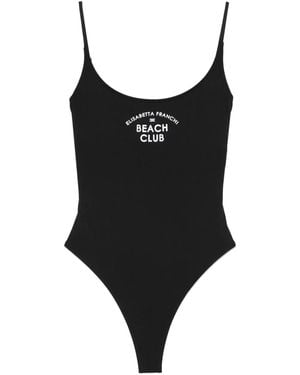 Elisabetta Franchi Logo-Print Swimsuit - Black