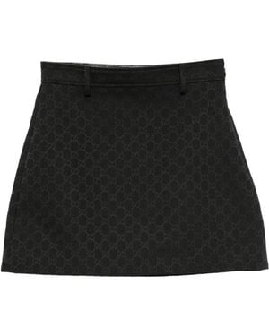 Gucci Minijupe À Motif Gg - Noir