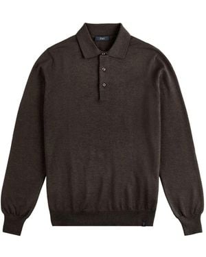 Fay Maglione Stile Polo A Maniche Lunghe - Grigio