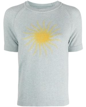 Barrie Sun-Motif Cashmere Top - Blue