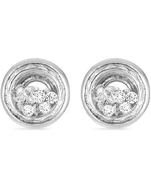 Moritz Glik 18K Neue Circle Diamond Stud Earrings - White